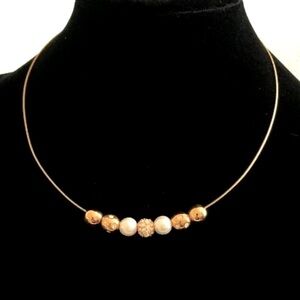 Vintage KJL Gold Tone Necklace with Ball Charms
